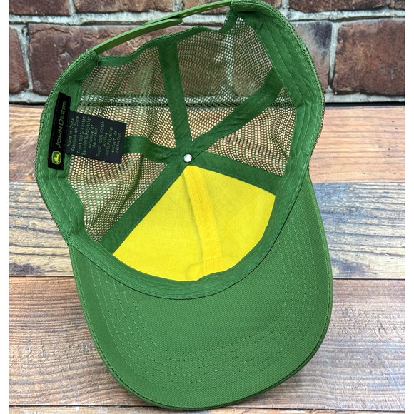 Vtg John Deere Hat Cap Snap Back Trucker Embroidered Mesh One Size J. America - Picture 6 of 8